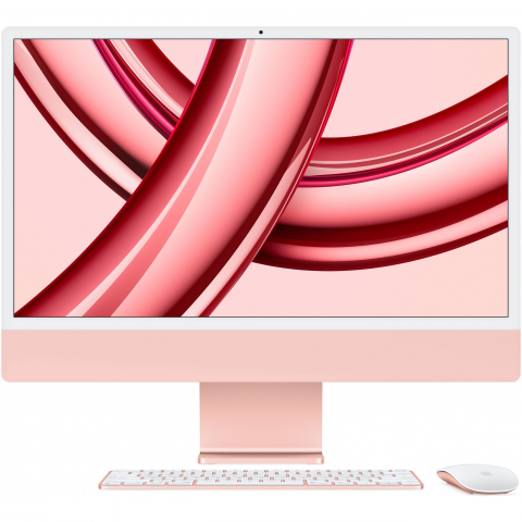 Apple 24-inch iMac with Retina 4.5K display: Apple M3 chip with 8-core CPU and 8-core GPU (8GB/256GB SSD) - Pink