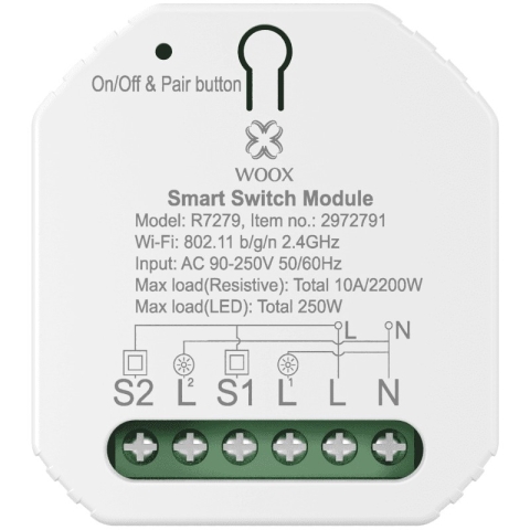 WOOX R7279 WiFi Smart Switch 2-gang