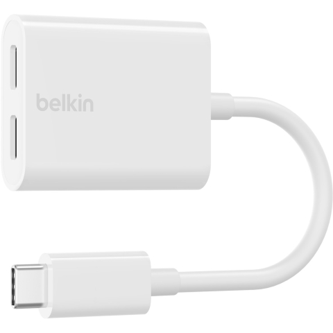 Belkin RockStar USB-C Audio- und Ladeadapter, weiß