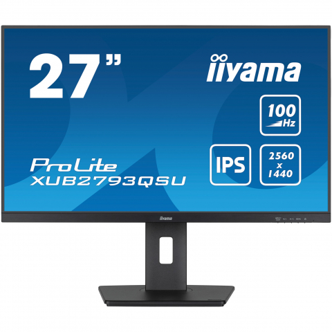 68,6cm/27 (2560x1440) Iiyama Prolite XUB2793QSU-B6 16:9 QHD IPS 100Hz 1ms HDMI DP USB LS Pivot VESA Black