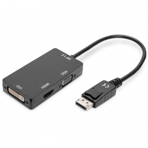 Digitus DisplayPort > HDMI, DVI, VGA (ST-BU) 0,2m Adapter 4K UHD 30Hz Black