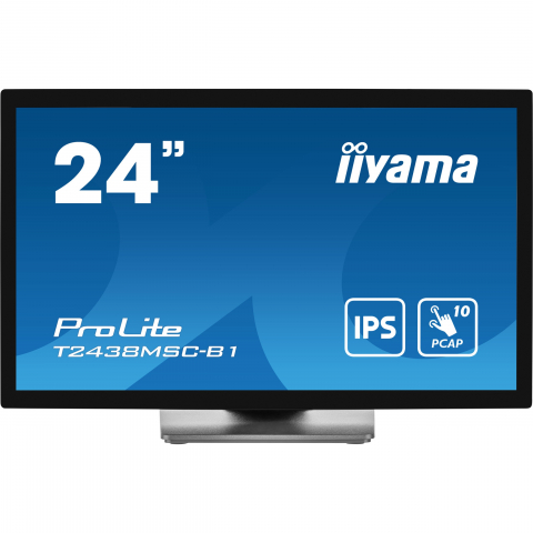 61cm/24 (1920x1080) Iiyama ProLite T2438MSC-B1 16:9 FHD IPS Touch 5ms HDMI DP USB Speaker Black