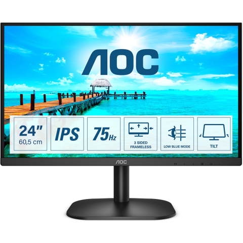 61cm/24 (1920x1080) AOC 24B2XDA 16:9 4ms VGA DVI HDMI VESA Speaker Full HD Black