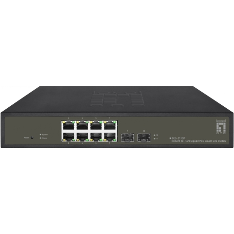 Switch 8x GE GES-2110P 2xGSFP 19 130W 8xPoE+