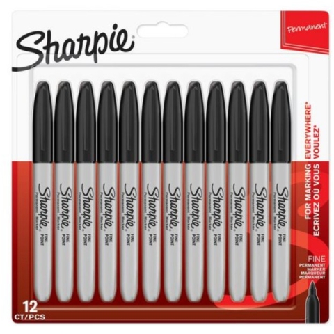Sharpie Marker Rundspitze fein 12 Stück schwarz Blister