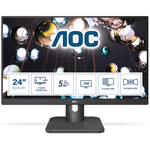 60,5cm/23,8 (1920x1080) AOC 24E1Q 16:9 5ms IPS HDMI VGA DisplayPort VESA Speaker Full HD Black