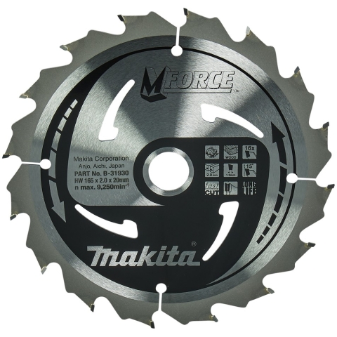 Makita M-FORCE Sägeblatt 165x20x16