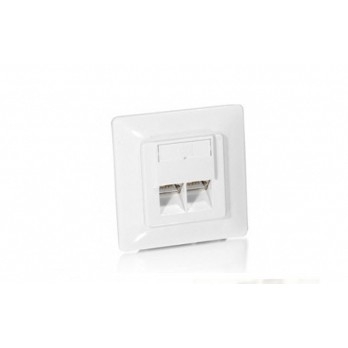 Equip Unterputzdose +Frontplatte 2xRJ45 Cat5e 45° RAL 1013