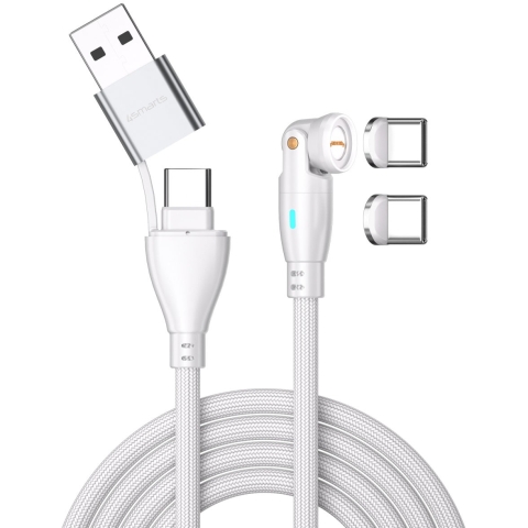 4smarts USB-C/A 540 Magnetkabel GravityCord 100W 1.8m wei