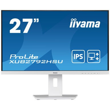 27/68,6cm (1920x1080) iiyama XUB2792HSU-W5 LCD Business Full HD IPS W 4ms HDMI VGA DisplayPort USB 2.0 Height Adj. Stand Speaker FullHD White