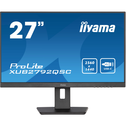 68,5cm/27 (2560x1440) Iiyama PROLITE XUB2792QSC-B1 4ms HDMI DP USB-C Pivot Speaker QHD Black