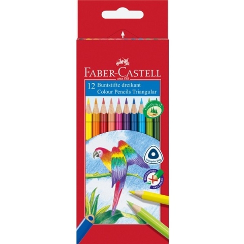 FABER-CASTELL Buntstift dreikant 12er Kartonetui