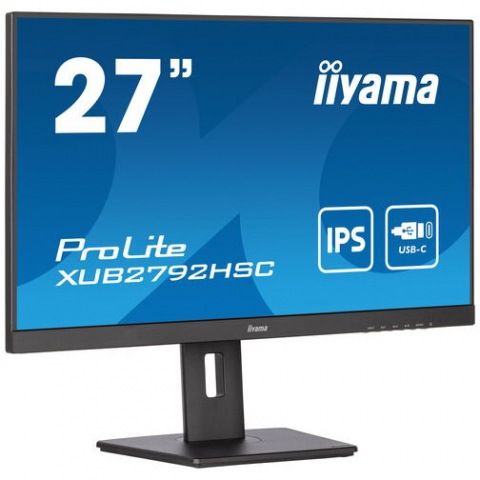 68,6cm/27 (1920x1080) Iiyama XUB2792HSC-B5 16:9 4ms IPS HDMI DisplayPort USB-C VESA Pivot Speaker Full HD Black