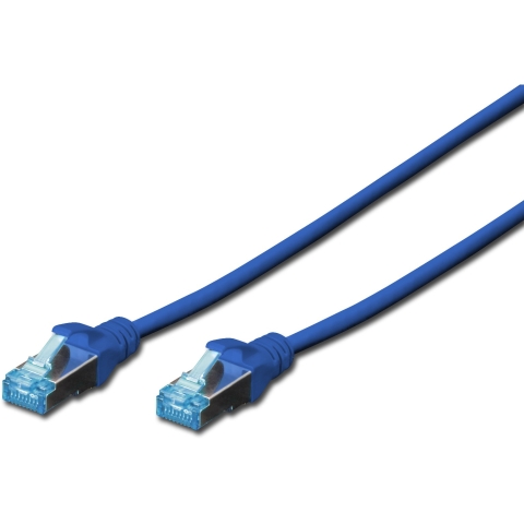 DIGITUS Patchkabel RJ45 SF/UTP Cat5e 0.50m blau Hebelschutz Polybeutel