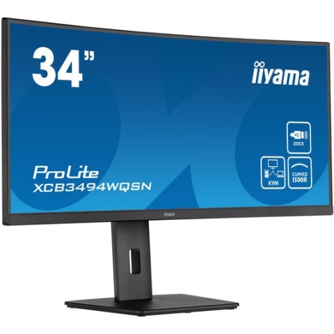 34/86,4cm (3440x1440) iiyama XCB3494WQSN 0,4ms HDMI DisplayPort USB 3.0 Height Adj. Stand Speaker Black