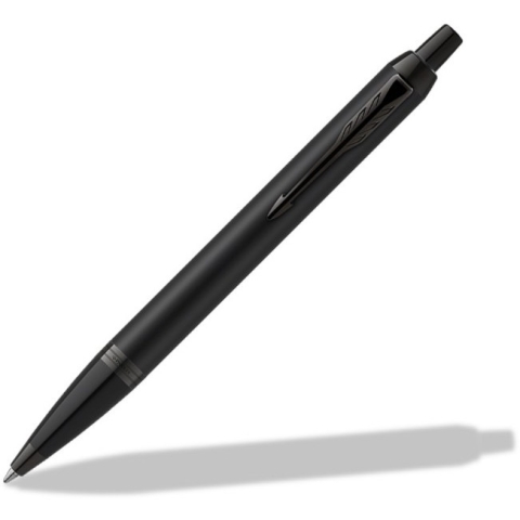 PARKER Kugelschreiber IM Achromatic Rings Black PVD M Blau Geschenkbox