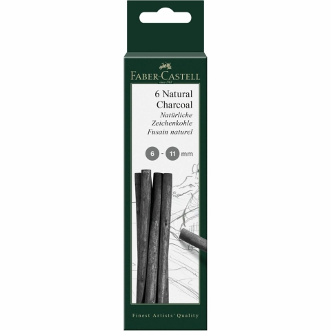 FABER-CASTELL Zeichenkohle natürlich Pitt 6-11mm in BK
