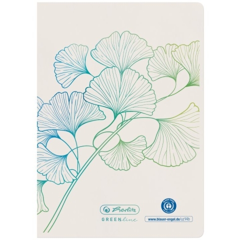 Herlitz Notizheft A6 GREENline 32 Bl. liniert Ginkgo