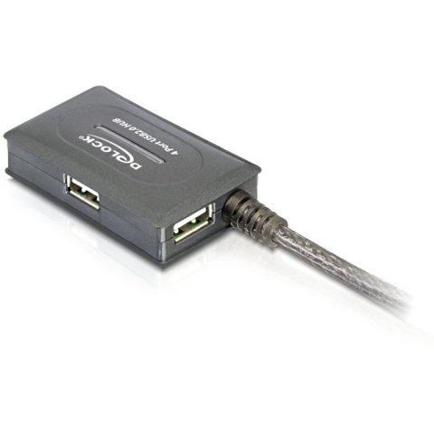 DELOCK Kabel USB 2.0 Verlaengerung+Hub aktiv 10m