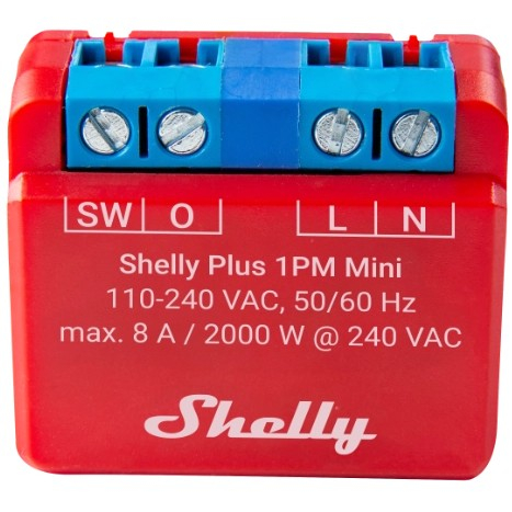 Shelly Relais Plus 1PM Mini WLAN BT Messfunktion max 8A 1 Kanal Unterputz