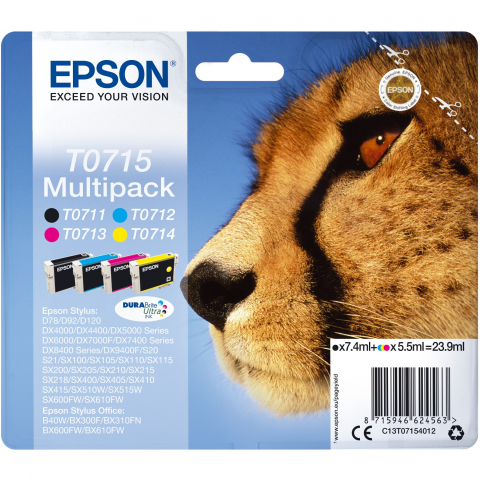 TIN Epson Tinte T0715 C13T07154012 4er Multipack (BKMCY)