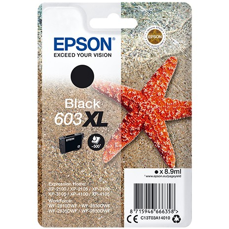 Epson Tinte 603XL C13T03A14010 Schwarz bis zu 500 Seiten