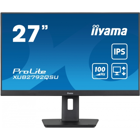 68,5cm/27 (2560x1440) iiyama ProLite XUB2792QSU-B6 16:9 WQHD IPS 100Hz 0,4ms HDMI DP USB Pivot Speaker Black