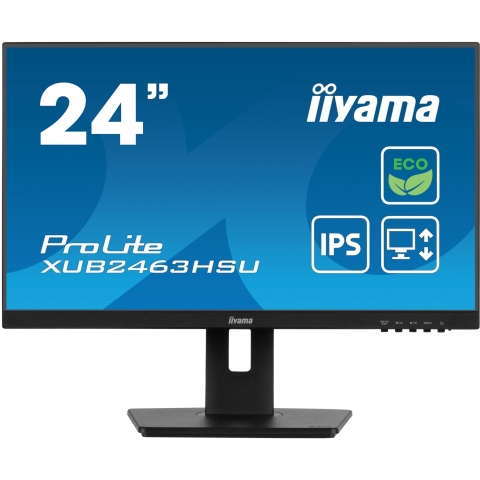 60,5cm/24 (1920x1080) iiyama Prolite XUB2463HSU-B1 16:9 FHD IPS 100Hz 3ms HDMI DP USB LS Pivot Black