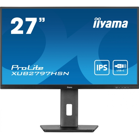 68,5cm/27 (1920x1080) iiyama PROLITE XUB2797HSN-B1 16:9 FHD IPS 1ms 100Hz HDMI DP USB-C RJ45 Speaker Pivot Black