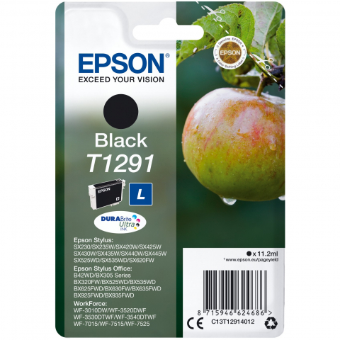 Epson Tinte T1291 C13T12914012 Schwarz bis zu 380 Seiten