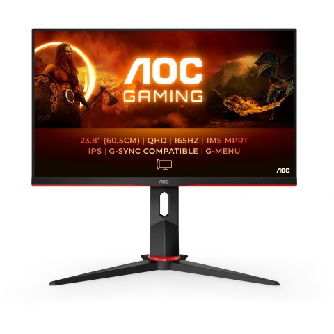 61cm/24 (2560x1440) AOC Q24G2A/BK Gaming IPS 1ms 165Hz IPS QHD DP HDMI LS Black Red