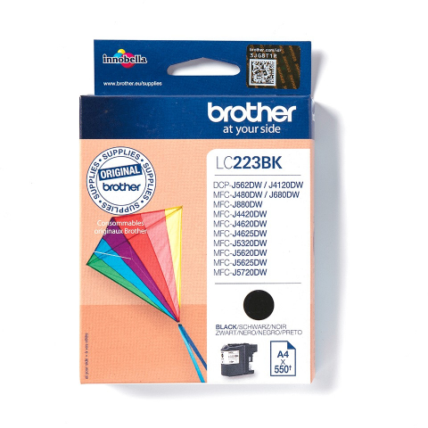 Brother Tinte LC-223BK Schwarz bis zu 550 Seiten nach ISO/IEC 24711