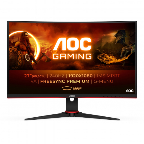 68,6cm/27 (1920x1080) AOC C27G2ZE Gaming Curved 16:9 0,5ms 240Hz 2xHDMI DisplayPort VESA Full HD Black Red
