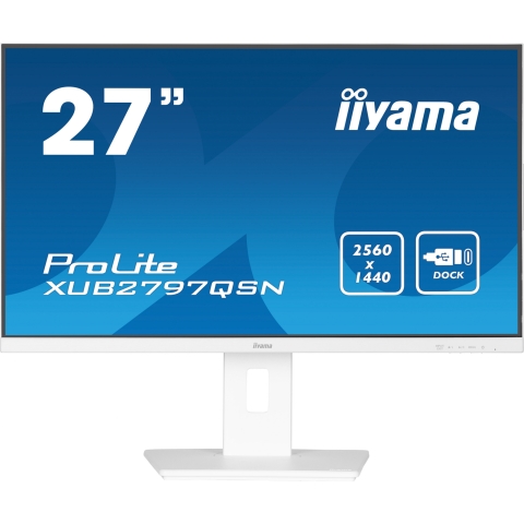 68,5cm/27 (2560x1440) Iiyama ProLite XUB2797QSN-W1 16:9 WQHD IPS 1ms 100Hz HDMI DP USB-C Speaker Pivot Black