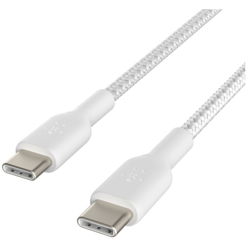 Belkin USB-C/USB-C Kabel ummantelt, 1m, weiß