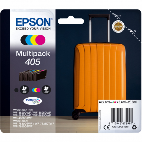 Epson Tinte 405 C13T05G64010 4er Multipack (BKMCY) bis zu 300 Seiten