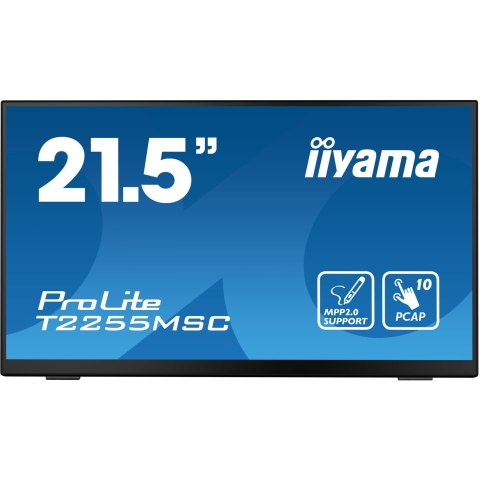 54,5cm/21,5 (1920x1080) iiyama ProLite T2255MSC-B1 16:9 FHD IPS Touch 5ms 60Hz HDMI DP Speaker Black