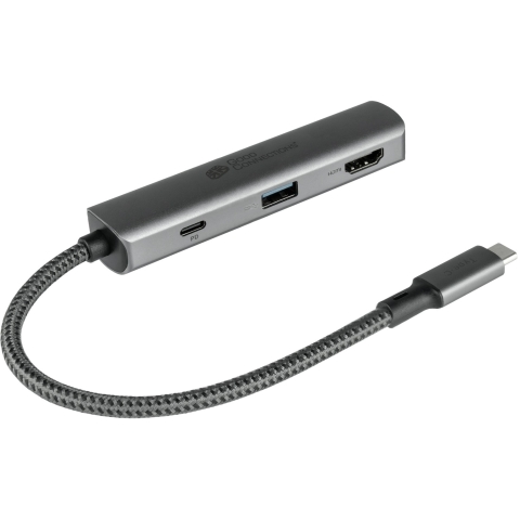 GoodConnections HUB-C002A USB-C HUB 3-Port 1xHDMI; 1xUSB-C; 1xUSB 3.0 Anthrazit