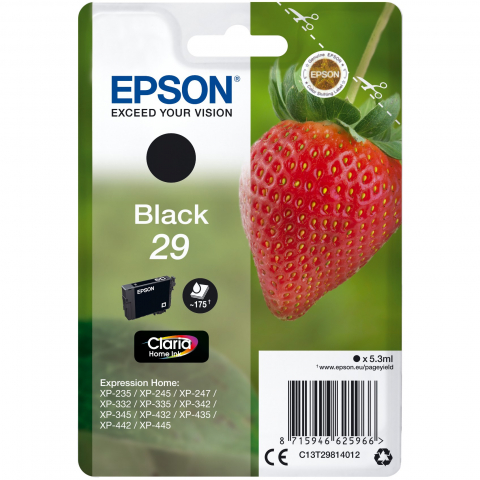 Epson Tinte 29 C13T29814010 Schwarz bis zu 175 Seiten
