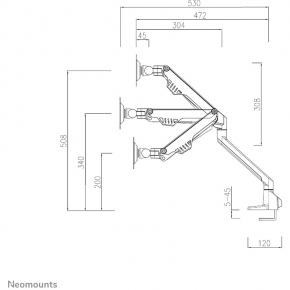Tischhalterung für zwei Flachbildschirme bis 32 (81 cm) 8KG FPMA-D750DBLACK2 Neomounts