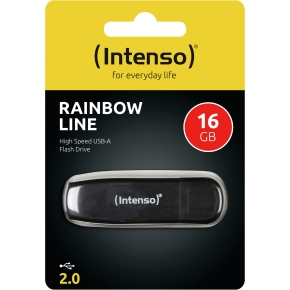 STICK 16GB 2.0 Intenso Rainbow Line schwarz