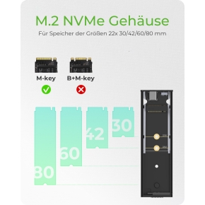 ICY BOX IB-1807MT-C31 Externes USB-C 3.2 Gehäuse für M.2 NVMe SSD mit Schreibschutz