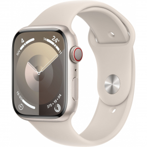 Apple Watch S9 Aluminium Cellular 45mm Polarstern (Sportarmband polarstern) M/L NEW
