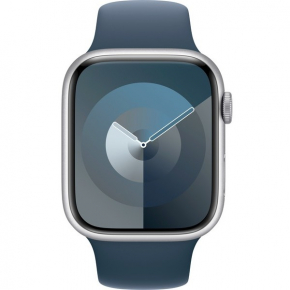 Apple Watch S9 Aluminium Cellular 45mm Silber (Sportarmband sturmblau) S/M NEW