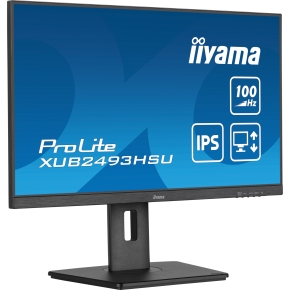 61cm/24 (1920x1080) iiyama ProLite XUB2493HSU-B7 16:9 FHD IPS 1ms 100Hz HDMI DP Speaker Pivot Black