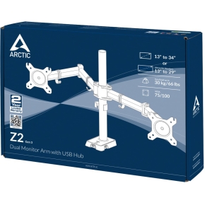 Tischhalterung für 2 Monitore bis 86cm 34 15KG ARCTIC Z2 (Gen3)