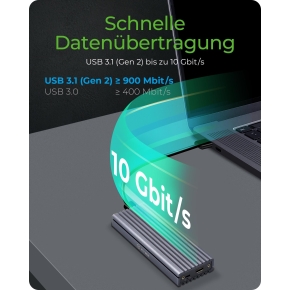 ICY BOX IB-1817M-C31 Externes USB-C 3.1 Gehäuse für M.2 NVMe SSD Aluminium