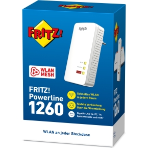 AVM FRITZ! Powerline 1260E 1200Mbit/s Eingebauter Ethernet-Anschluss WLAN white 1Stück(e) Single