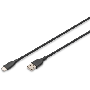 Digitus USB-A > USB-C 2.0 (ST-ST) 2m Ladekabel Silikon 60W Schwarz