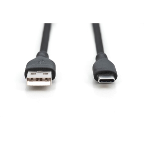 Digitus USB-A > USB-C 2.0 (ST-ST) 2m Ladekabel Silikon 60W Schwarz